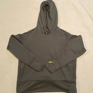 NIKE DRI-FIT Women's Relaxed Gray Hoodie Ribbed Sweatshirt